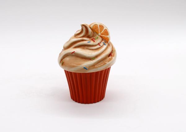 Quality Earthenware Red Ceramic Kitchen Canisters Ice Cream Cone Cookie Jar Chocolate Box for sale