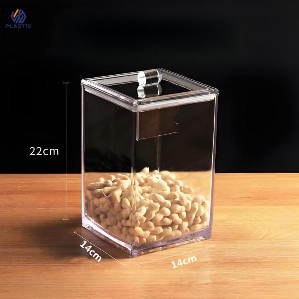 Quality Rectangular Transparent Acrylic Food Display Box Easy Assemble For Super Mall for sale