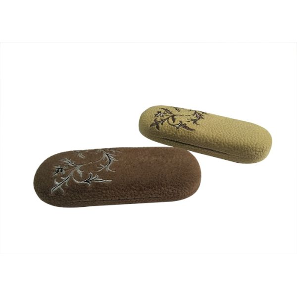 Slim Plush Embroidery Hard Durable Optical Glasses Case Reading Eyeglasses Box