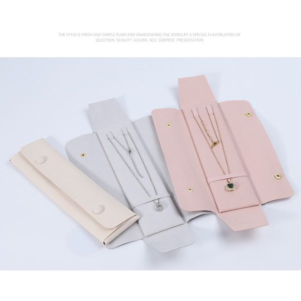 Microfiber Necklace Storage Bag Long Chain Pendant Jewelry Packaging Bag Travel Portable Dustproof Fashion Bracelet Bag