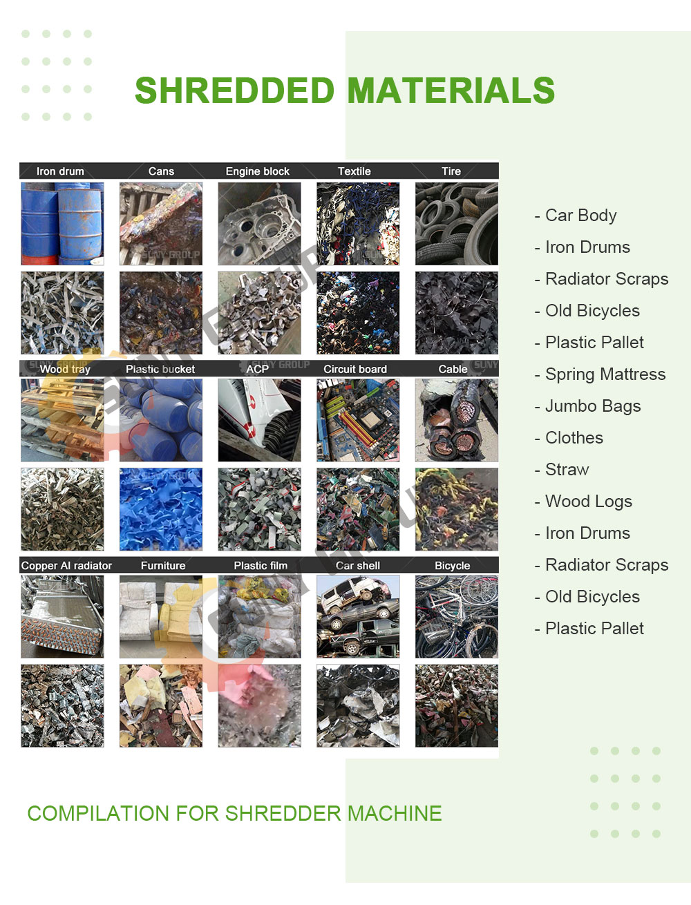 Scrap Tyre Recycling Machine Rubber Tyre Crushing Machine Tyre Shredding Machine
