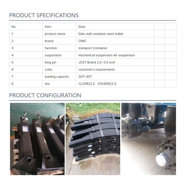 Enhanced Heavy-Duty Side Wall Container Semi Trailer Versatile Durable And Efficient Container Transport