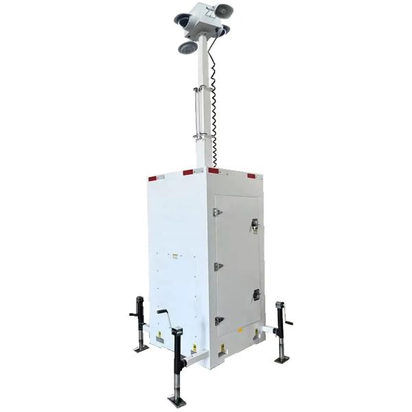 Quality Mobile CCTV Tower Unit With 6m Manual Mast For Markets Monitoring for sale