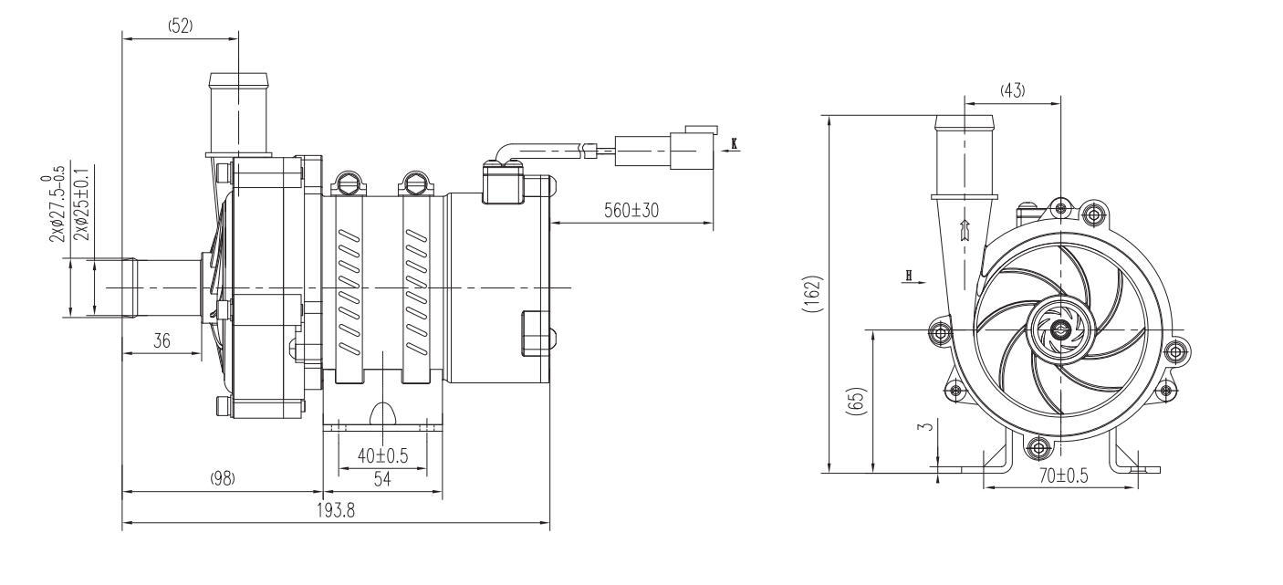 250W Fixed speed Electric Water Pupm JP300 24V 16m Head  Applicaton for Heavy duty Truck Motor cooling 0