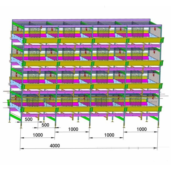 Poultry Farm Battery Layer Automatic Chicken Cage 4 Tiers 5000 Birds Egg Laying