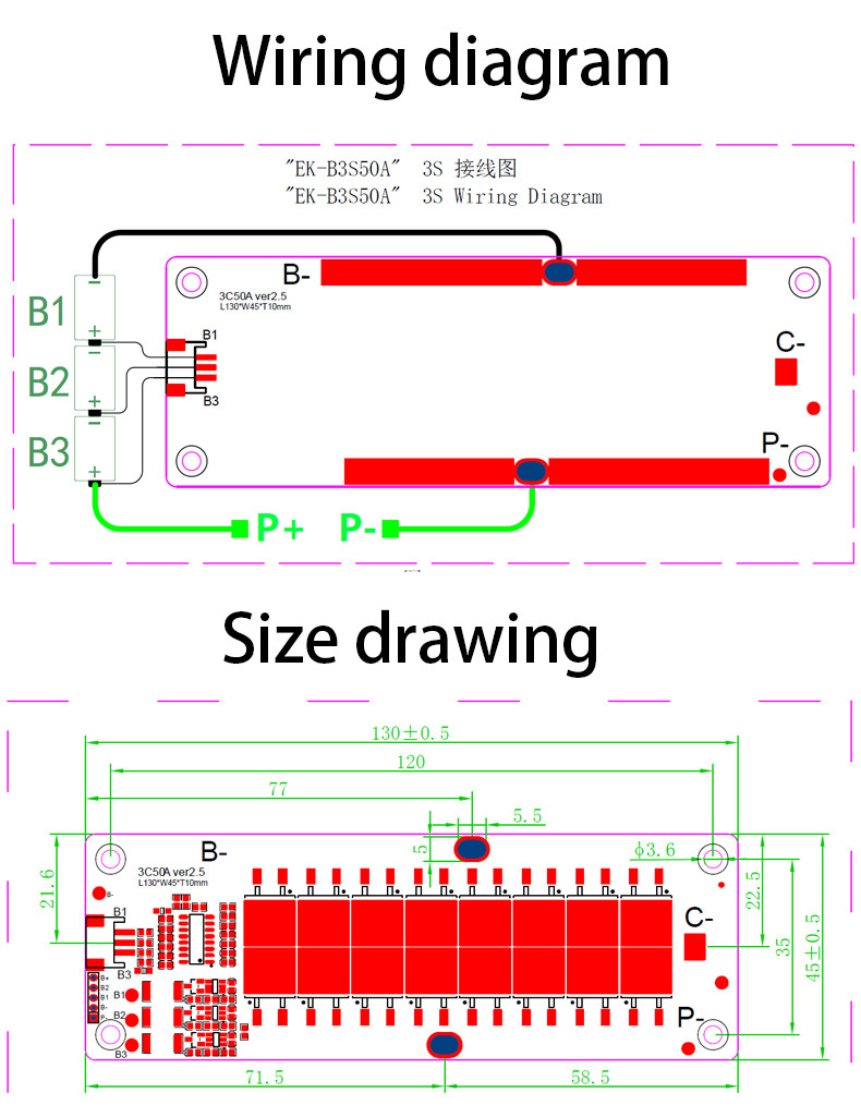 18650 bms with Balancer for lithium battery bms 3S 50a lithium battery pack case 12v bms for Home appliances