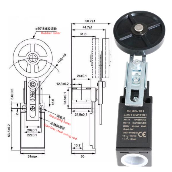 Modern Design Plastic NO/NC Limit Switch for Elevator Parts