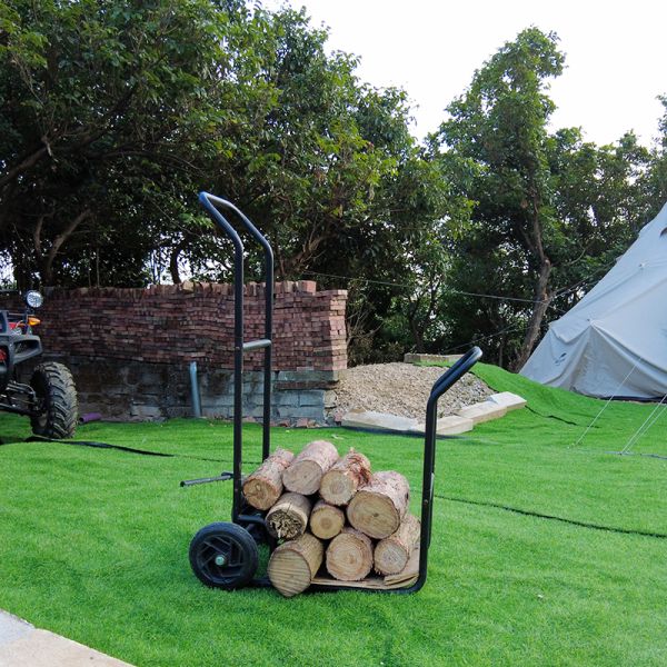 Indoor outdoor durable firewood holder accessories vertical wrought iron portable firewood log rack stand with cover