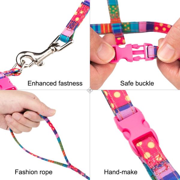 Cat Harness with Leash Set - Adjustable Soft Strap with Fashion Design