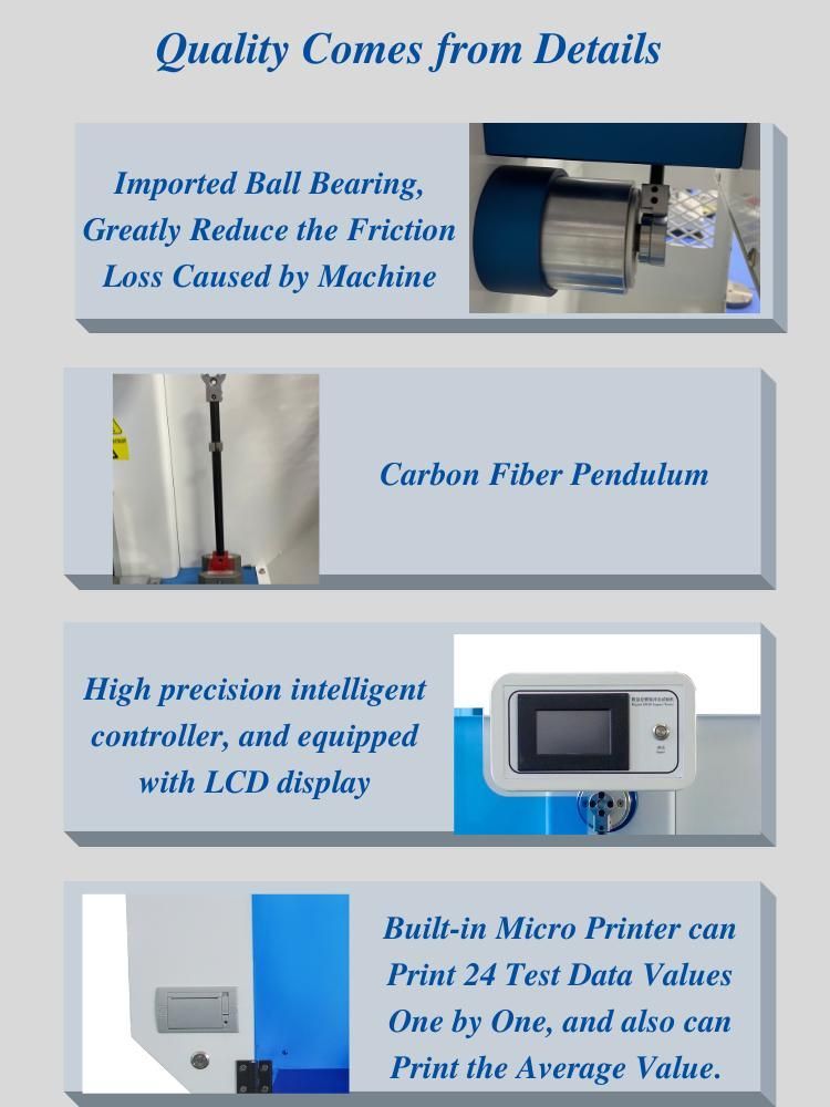 ISO179 Color Touch Screen Charpy Impact Testing Machine for Plastic and Rubber