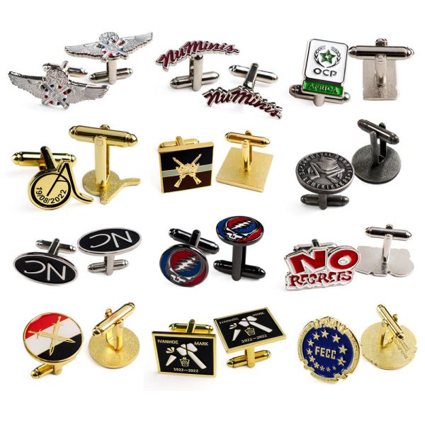 Custom Enamel Cufflinks Brand Name Cufflinks Personalized For Groomsmen