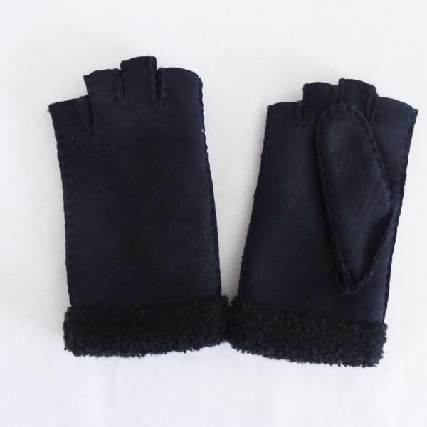 Quality Classical hot sale Australia sheepskin double face fingerless gloves for sale