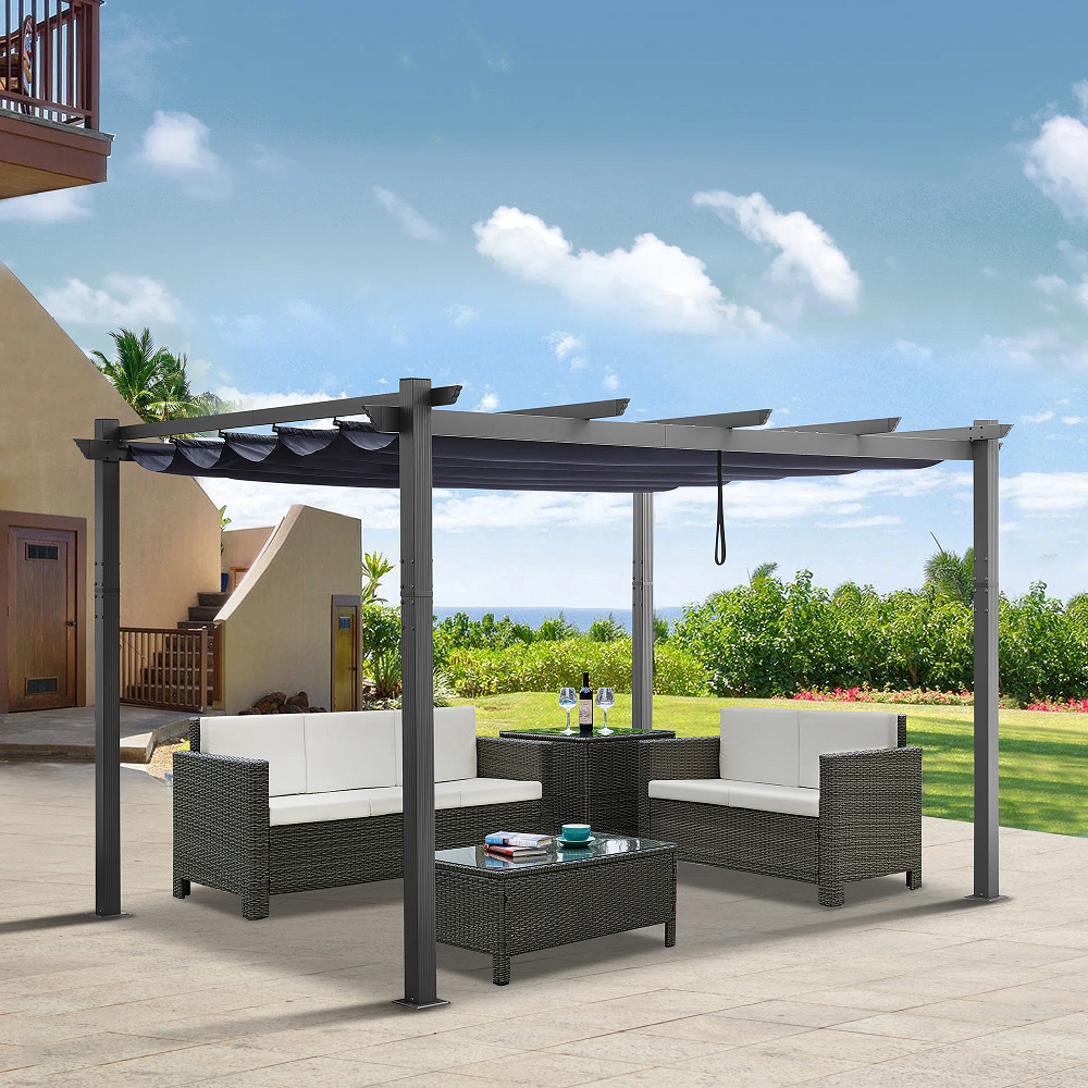 Outdoor Garden Modern Aluminum Pergola Rustproof Green Roof Pergolas