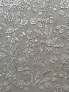 Nylon Polyester Embroidered Lace Fabric
