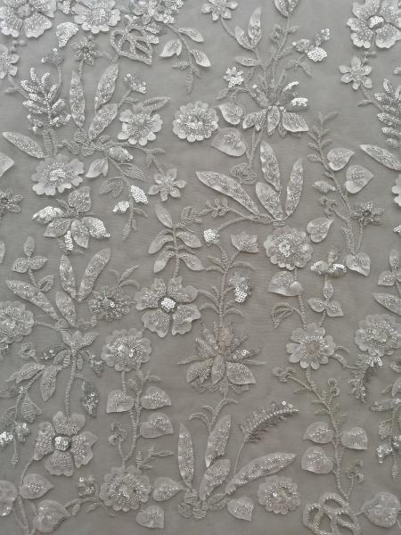 Quality Nylon Polyester Embroidered Lace Fabric for sale