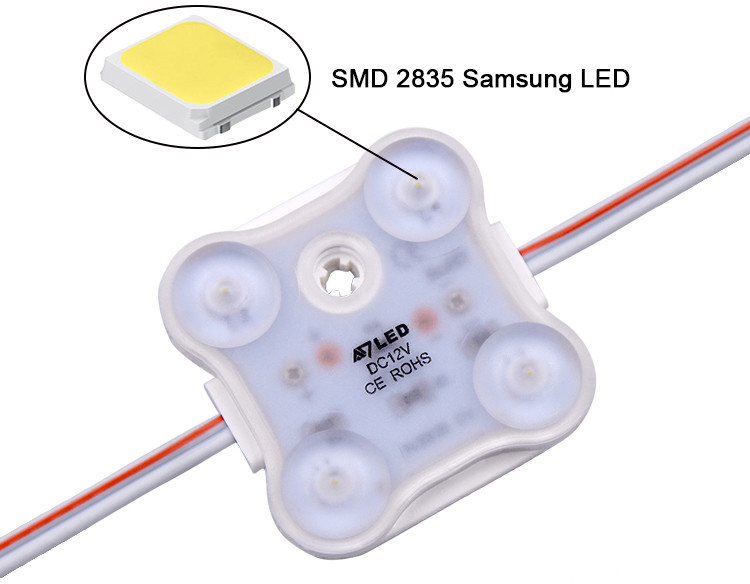 Dimmable Single Color LED Module Light Samsung 2835 Square 4 Single Color 12V IP68 For Light Box