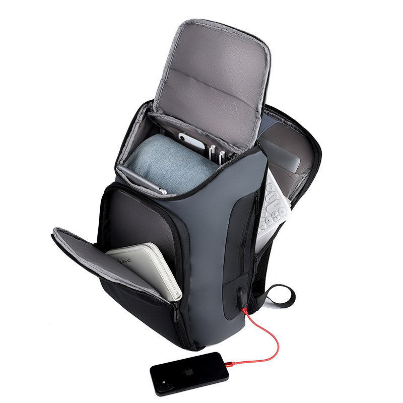 No Logo Ready Goods Black Laptop Backpack Complicate And Luxury Backpack