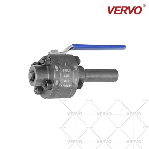 Quality DN25 Soft Seal Ball Valve One Side NPT One Side Nipple Forged Ball Valve Three Piece Type API608 Fire Safe Design for sale