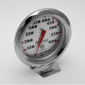 Waterproof Oven Temp Thermometer Silver With Stainless Steel Clamp Stand