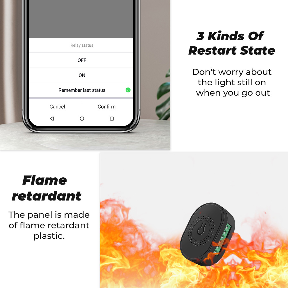 SMATRUL 16A Smart Power Monitor Breaker Tuya WiFi & RF433 Wireless Switch Mini 2-Way ModuleTimer Work with Google Home & Alexa