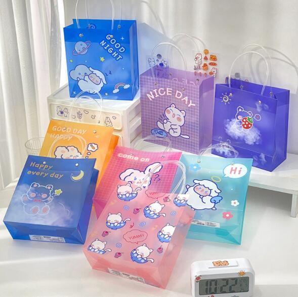 Quality PVC Transparent Matte Tote Shopping Bag Custom Logo With Handle for sale