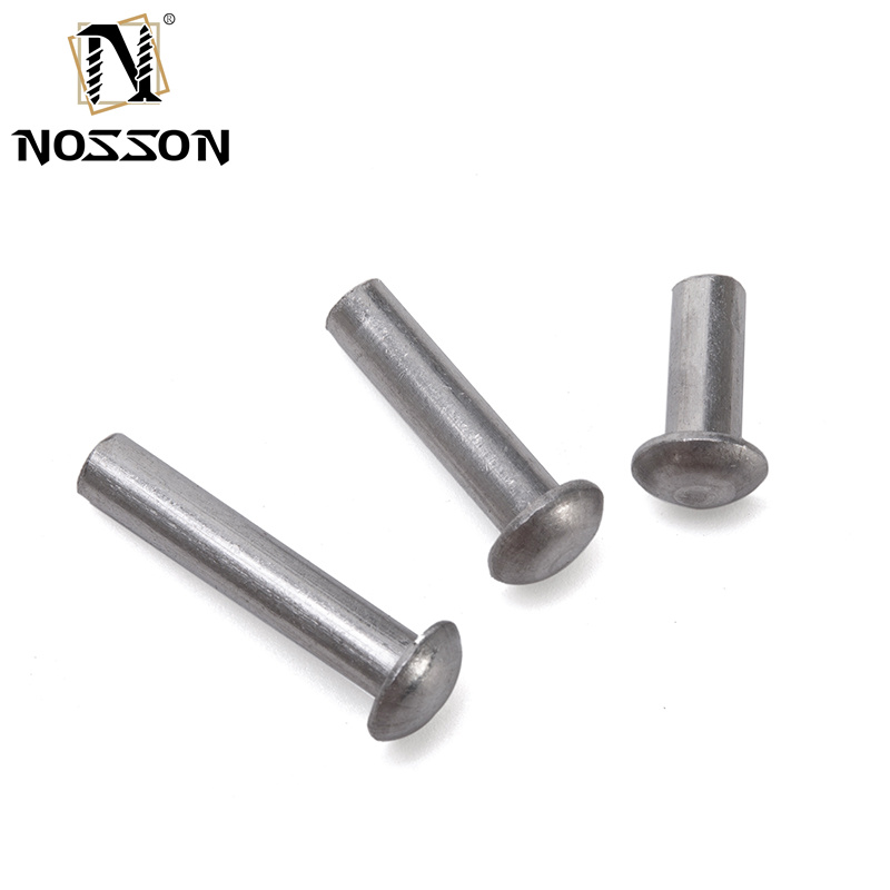 Aluminium Flat Thin Head Iron Rivet Solid Rivet Handle Knock Rivet Kit for Brake and Clutch Lining in Bright Finish Easy