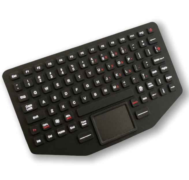IP67 Industrial Silicon Rubber Backlit Keyboard waterproof Dustproof Mini Keyboard With Touchpad Front Panel Mounted -40℃