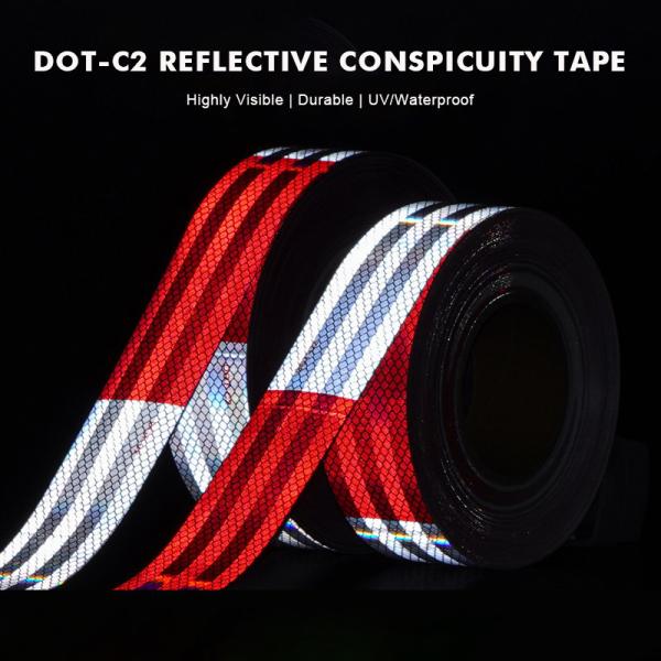 White And Red Reflective Sticker Dot C2 Reflective Tape For Traffic Safety