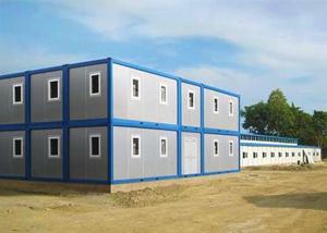 China Two Stories Modular Container Homes Blue And Gray With One Sliding Window wholesale