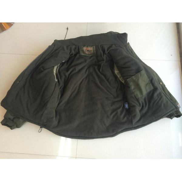 padded jacket, polar fleece jacket, olive green, S-3XL, padding and polarfleece lining, 023L