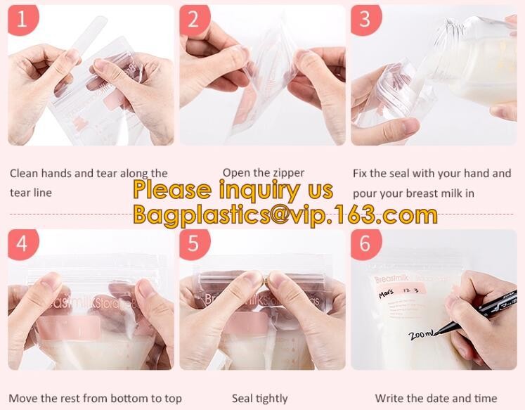 biodegradable eco-friendly FDA clear juice sealed drink pouches translucent reclosable hand held zipper plastic drinking