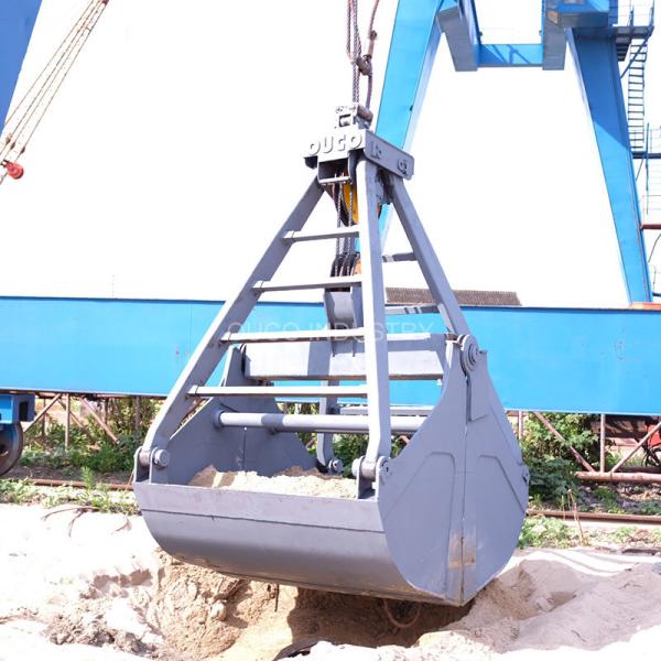 3 Cbm Two Ropes Clamshell Grab Bucket Radio Remote Control Mechanical Leakproof