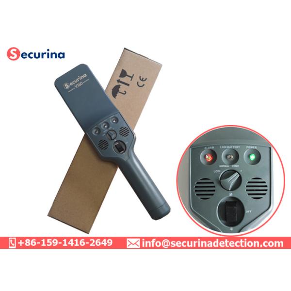 Sound / Light Alarm Metal Hand Held Security Detector Anti Throw ABS CE Standard