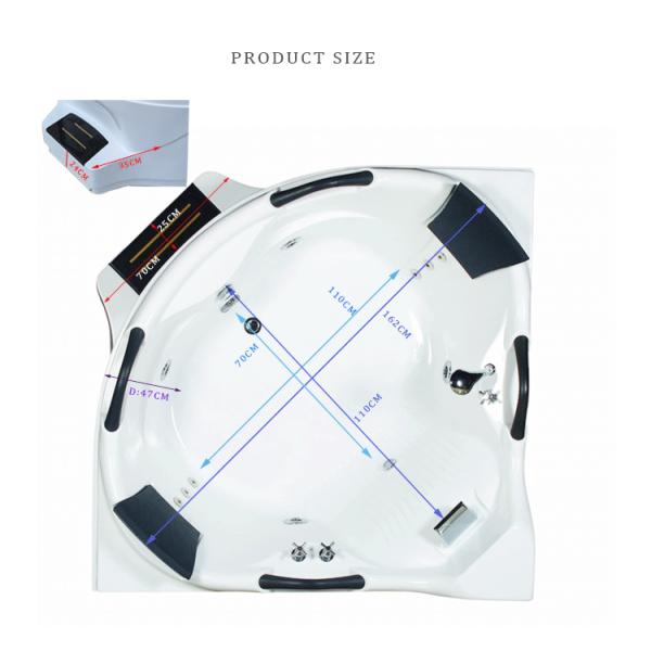 Freestanding 60 Inch Air Jet Bathtubs Whirlpool 1560x800mm Radio Function