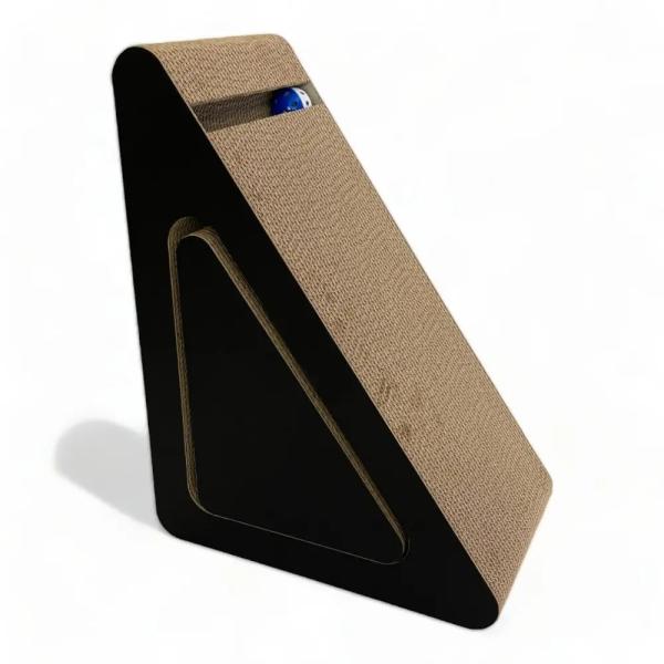 Quality 100% Recyclable Triangle Cardboard Cat Scratcher Multiple Angle 3 Sided Cat Scratcher for sale