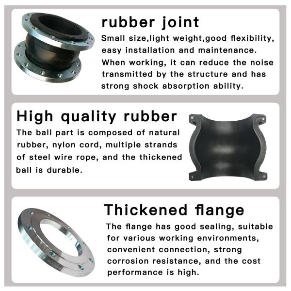 OEM Single Sphere Expansion Bellows Rubber Carbon Steel Flanged Rubber Flex Joint
