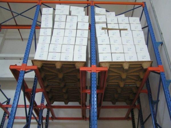 Quality Blue / orange multi level Drive in pallet racking with single / double side bracket for sale
