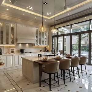 Customized Antique Solid Wood Kitchen Cabinets With Lacquer Finish