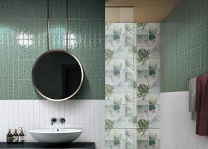 China Harringbone Inside Wall Tiles 50x200mm Grey Tiles Bathroom wholesale