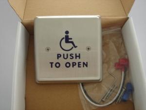 China 4.5&quot; Round Push To Exit Switch / Handicap Accessible Door Openers With Disabled Logo wholesale