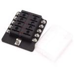 100A Input 30A Output 10P Blade Fuse Holder 10 Way ATO Fuse Block with Stickers