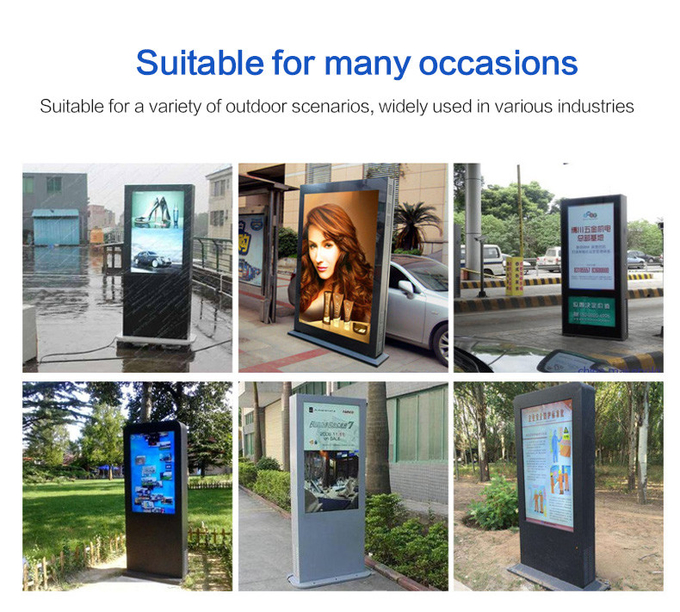 Outdoor Air Conditioner Lcd Digital Signage Touch Screen 98inch Lcd Kisok Display Durable