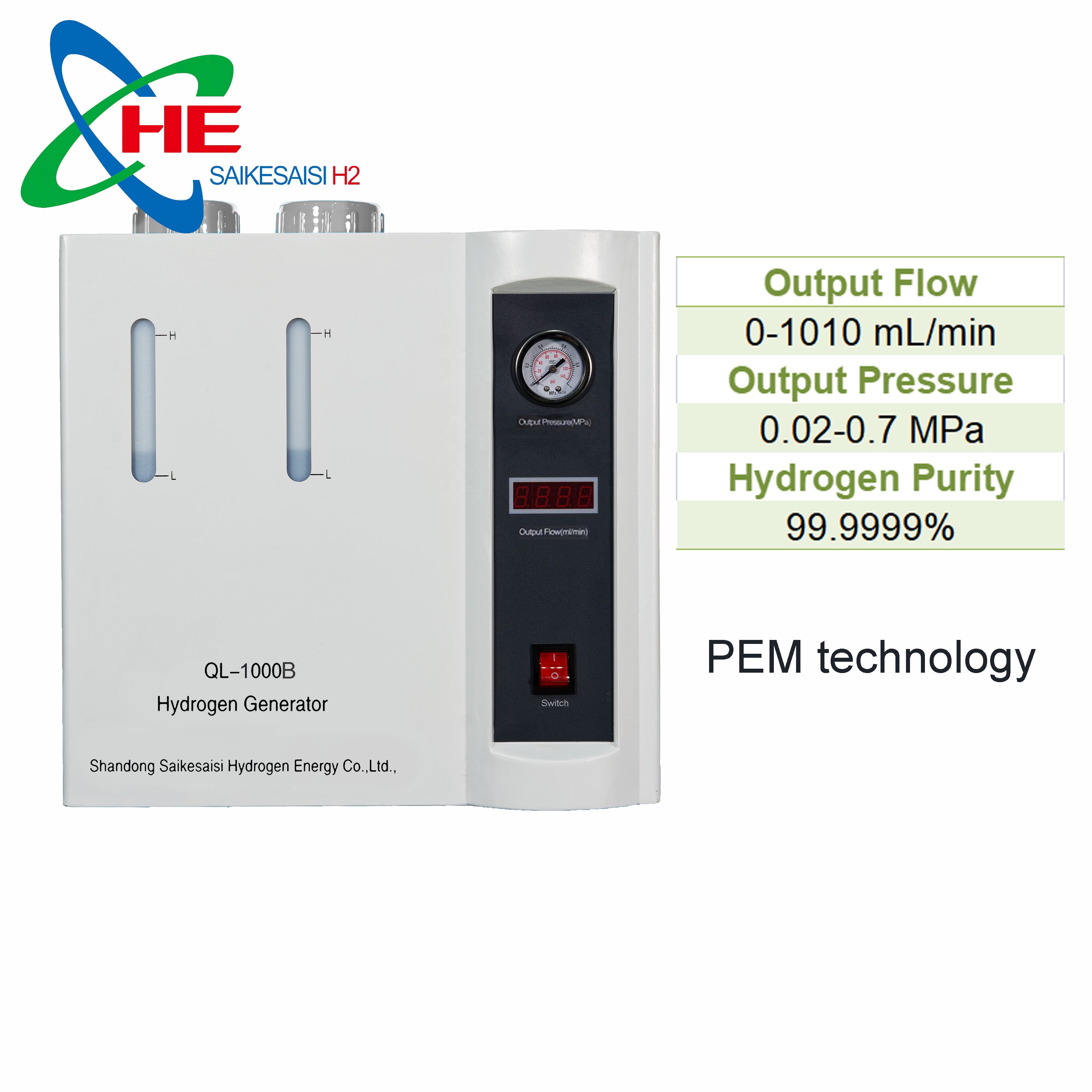 QL-1000 Hydrogen Generator High Purity 99.999% and 99% Production Rate for Lab Scale