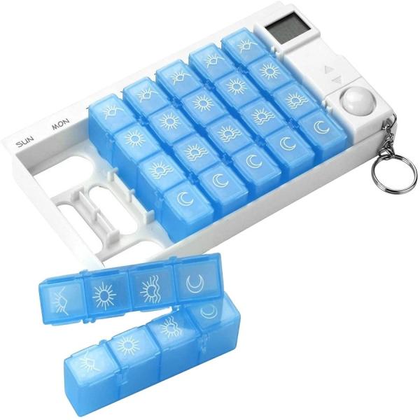 Quality Promotion reminder timer lock dispenser box timing alarm travel for self-timer weekly organizer electronics pill box 7 day for sale