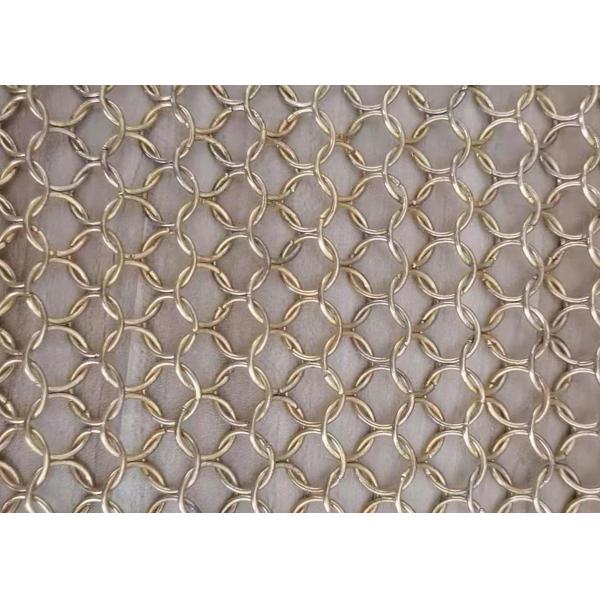 Stainless Steel 0.8mm Metal Coil Drapery Curtains Cascade Fabric Vacuum Plating