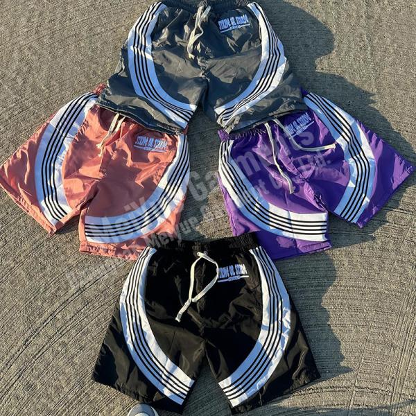 Quality Custom Logo High Quality Joggers Lightweight Polyester Cargo Spandex Gym Sports Windbreak Shorts 100% Nylon Striped Shorts for sale