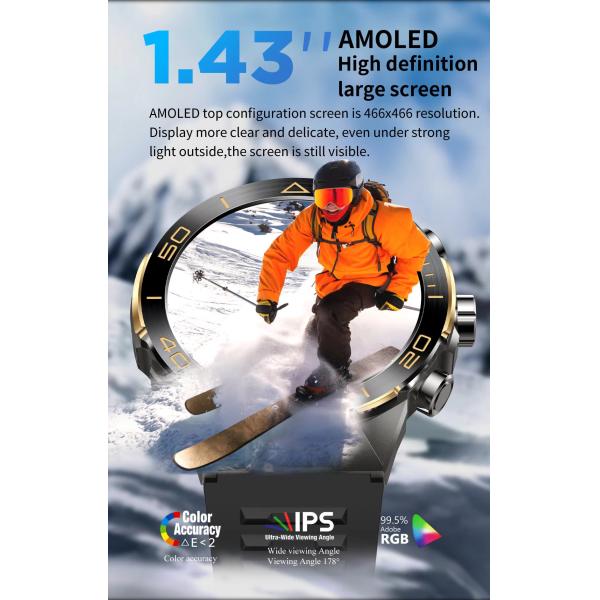 H33 Men Smart Watch BT Call IP67 Waterproof Heart Rate Sports Business Voice Assistant