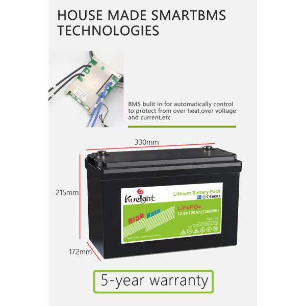 CE FCC MSDS UN38.3 12.8v 100ah Lifepo4 Battery For UPS System