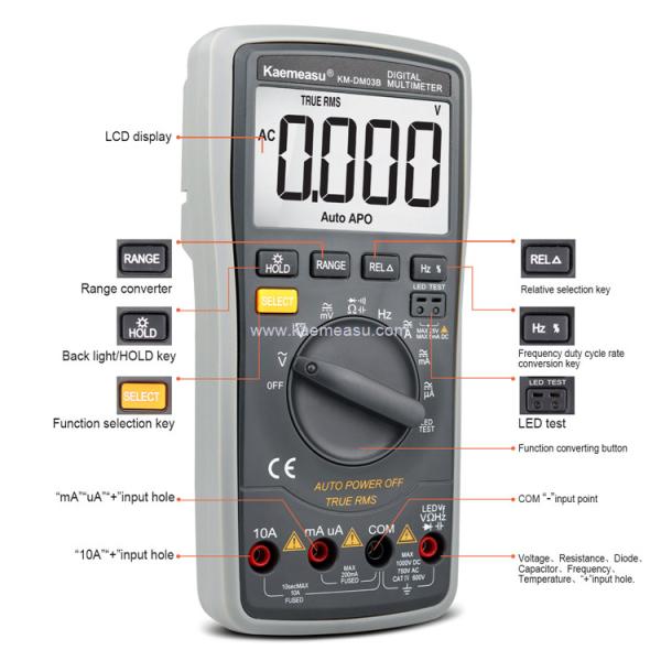 Kaemeasu 03B Industrial Electronic Multimeter High Precise Smart Anti Burn 1000V AC DC Digital Multimetro