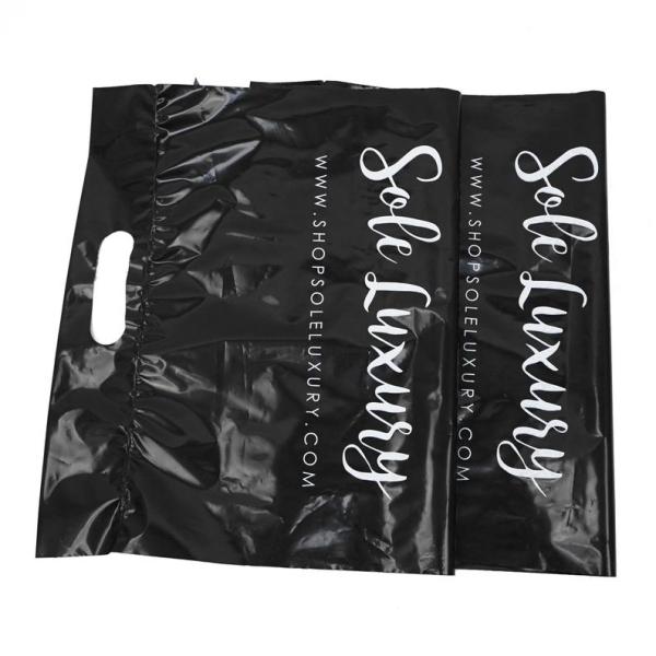 14x17 Black poly mailers with die-cut handle,plastic handle carry bags, handle plastic bags,mailing bag with handle